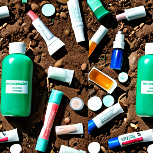 Home 15 ** A split image. One side shows overflowing landfills with discarded cosmetic bottles. The other side shows a clean, green environment with a single, reusable cosmetic container being refilled. The overall message should highlight the positive environmental impact of using cosmetic refills.
**
